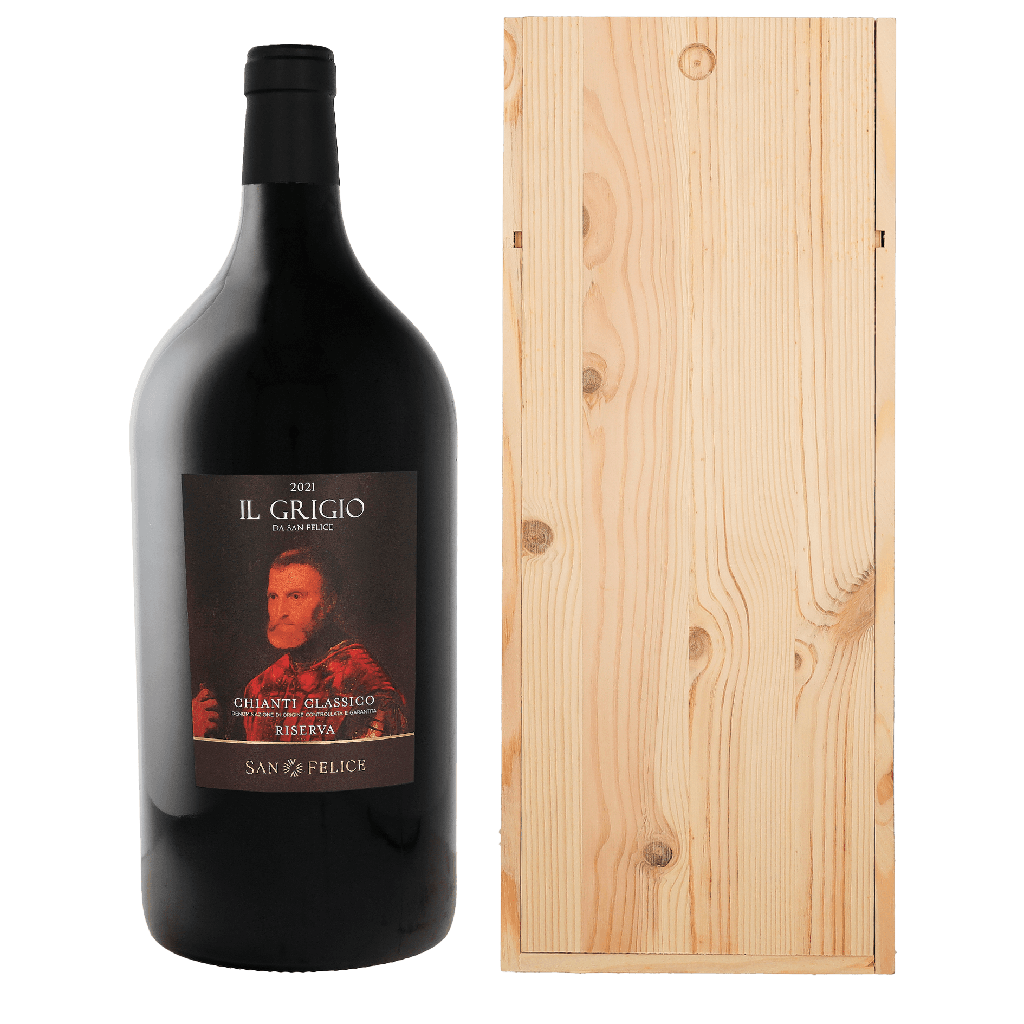 San Felice Chianti Cl. Il Grigio Riserva DOCG Jeroboam + Wooden GB 3 liter